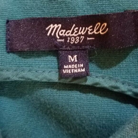 Madewell Green Knit Dress w/front Pockets size Medium - Picture 2 of 12